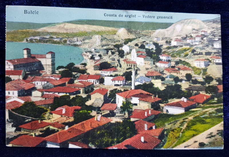 BALCIC  - COASTA DE ARGINT , VEDERE GENERALA , CARTE POSTALA ILUSTRATA , POLICROMA, CIRCULATA , DATATA 1923 , INDOITA PE MIJLOC *