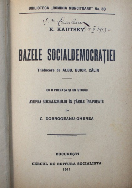 BAZELE SOCIALDEMOCRATIEI de K. KAUTSKY , 1911 , CONTINE SUBLINIERI IN TEXT