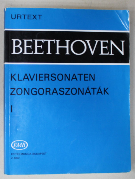 BEETHOVEN , KLAVIERSONATEN , TEXT IN GERMANA , ENGLEZA , MAGHIARA , CONTINE PARTITURI , 1981