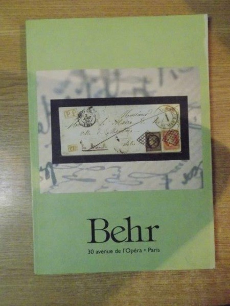 BEHR , CATALOG PENTRU LICITATII DE TIMBRE , JANVIER A MAI 2003 , PARIS