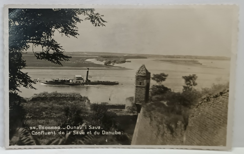 BEOGRAD , CONFLUENT DE LA SAVE ET DU DANUBE , FOTOGRAFIE FORMAT CARTE POSTALA , 1935