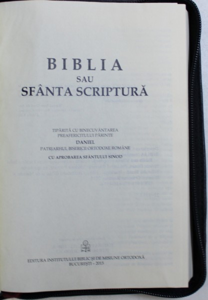 BIBLIA SAU SFANTA SCRIPTURA , TIPARITA CU BINECUVANTAREA ...