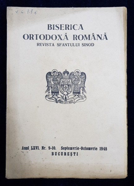 BISERICA ORTODOXA ROMANA  - REVISTA SFANTULUI SINOD , ANUL LXLVI , NO . 9 - 10  ,SEPT.  - OCT.  1948