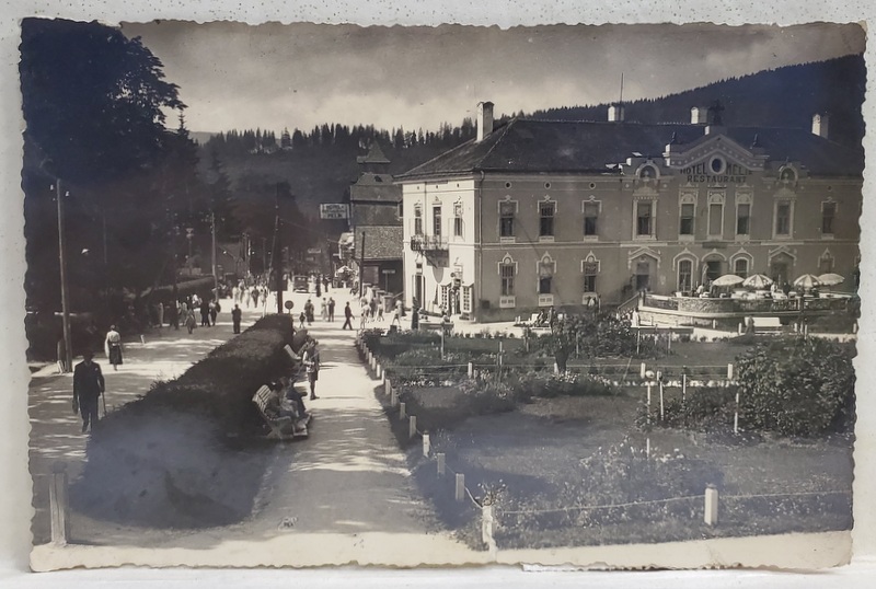 BORSEC , PARCUL CENTRAL SI HOTELUL MELIK , CARTE POSTALA , ANII '30