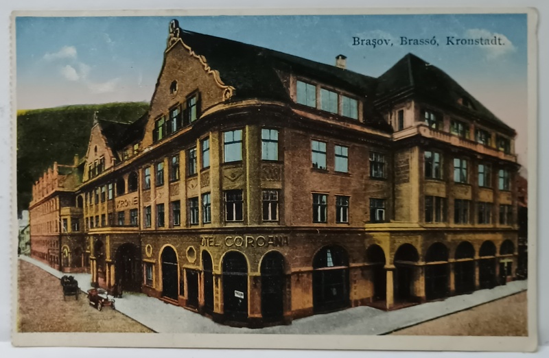 BRASOV , HOTEL SI  RESTAURANT  ' COROANA ' , CARTE POSTALA ILUSTRATA , 1937