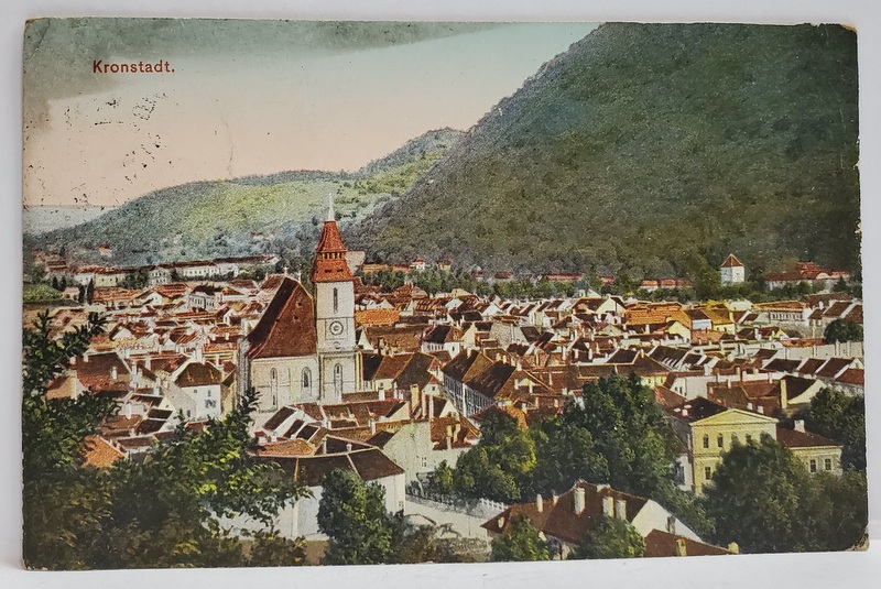 BRASOV / KRONSTADT , VEDERE GENERALA , SPRE TAMPA , CARTE POSTALA , 1912