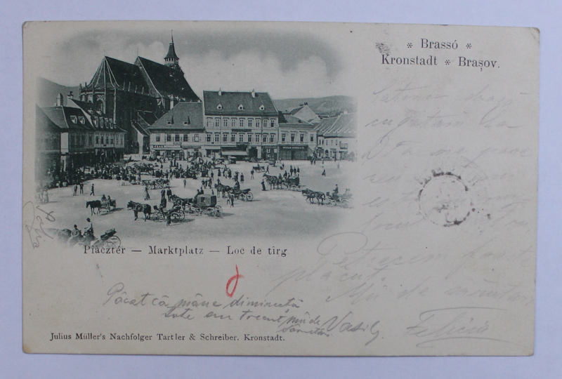 BRASOV  - LOC DE TARG , CARTE POSTALA ILUSTRATA , MONOCROMA , CIRCULATA , CLASICA