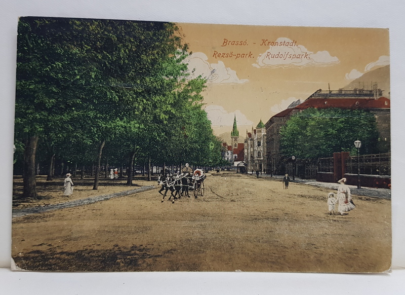 BRASOV , PARCUL RUDOLF , CARTE POSTALA ILUSTRATA , 1922