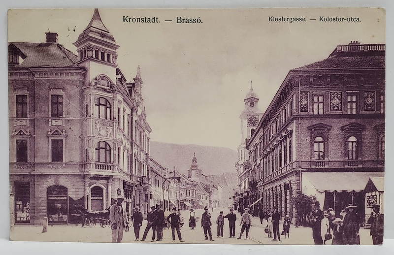 BRASOV , STRADA MANASTIRII , CARTE POSTALA ILUSTRATA , 1908