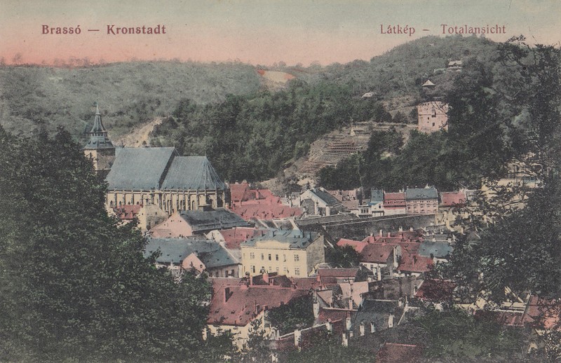 BRASOV - VEDERE GENERALA , CARTE POSTALA ILUSTRATA , POLICROMA, CIRCULATA , DATATA 1912