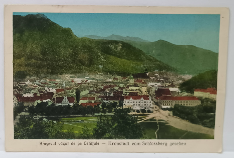 BRASOVUL  VAZUT DE PE CETATUIA  , CARTE POSTALA ILUSTRATA , 1927