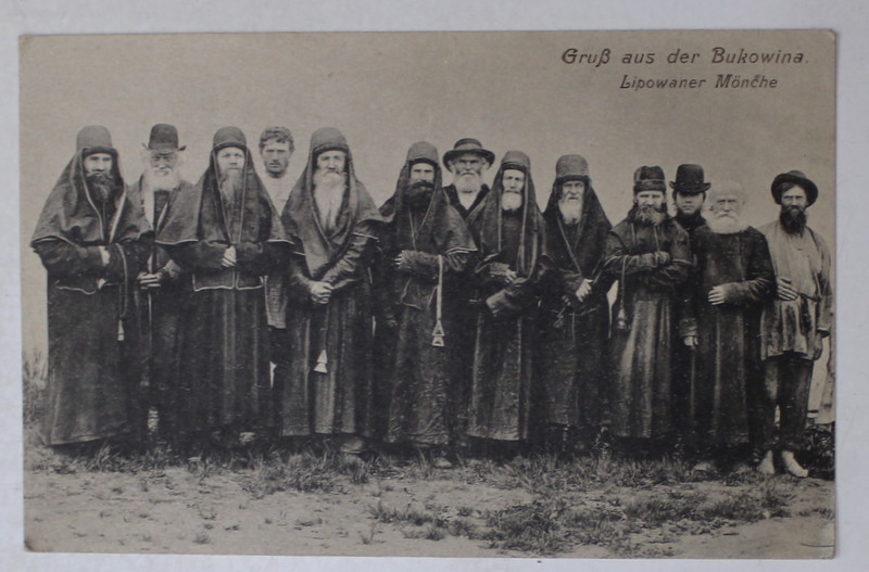 BUCOVINA , GRUP DE CALUGARI LIPOVENI , CARTE POSTALA , 1918