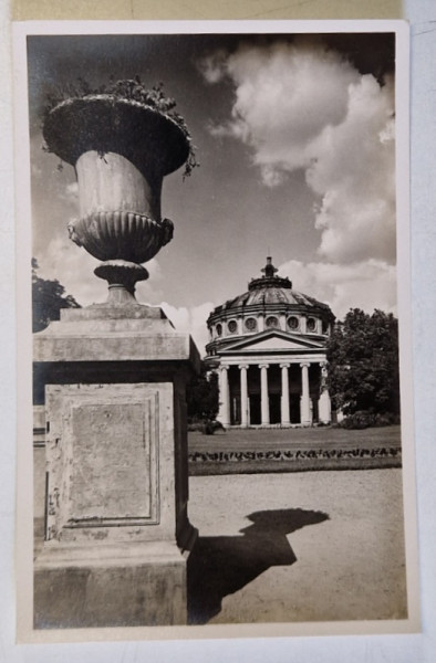 BUCURESTI , ATENEUL ROMAN , FOTOGRAFIE TIP CARTE POSTALA , INTERBELICA