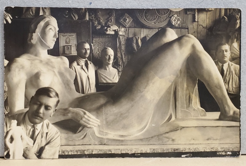 BUCURESTI , INTERIORUL UNUI ATELIER DE SCULPTURA , FOTOGRAFIE TIP CARTE POSTALA , 1931