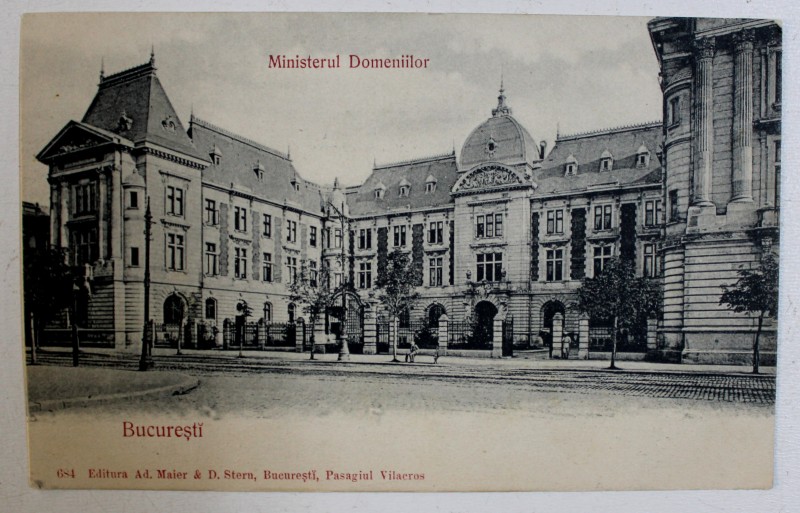 BUCURESTI - MINISTERUL DOMENIILOR , CARTE POSTALA ILUSTRATA , CLASICA