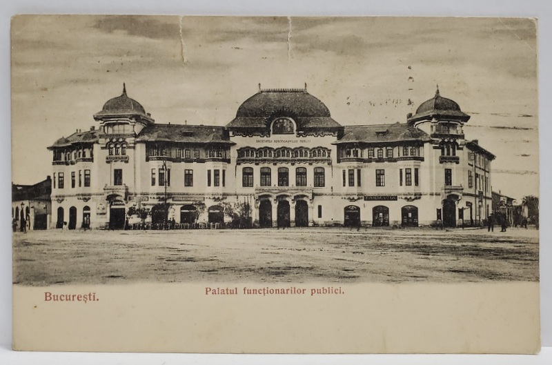 BUCURESTI , PALATUL FUNCTIONARILOR PUBLICI ( AZI , PIATA VICTORIEI ) , DEMOLAT ,  CARTE POSTALA , 1927