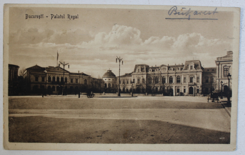 BUCURESTI , PALATUL REGAL , CARTE POSTALA ILUSTRATA , CIRCULATA