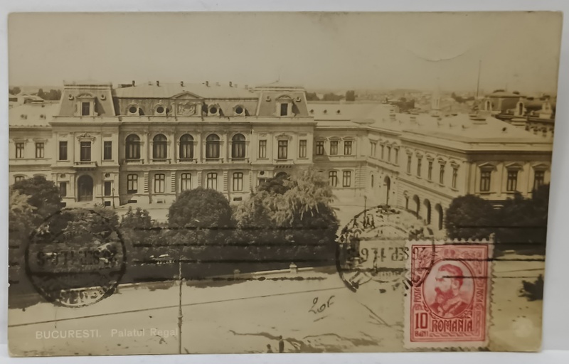 BUCURESTI , PALATUL REGAL , FOTOGRAFIE FORMAT CARTE POSTALA , INCEPUT DE SECOL XX