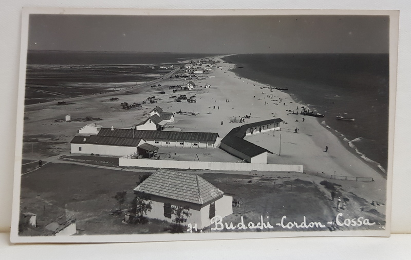 BUDACHI - CORDON- COSAA , RAIONUL CETATEA ALBA , VEDERE CU PLAJA , FOTOGRAFIE TIP CARTE POSTALA , 1936