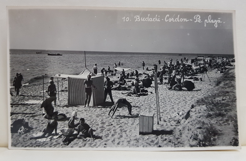 BUDACHI - CORDON , RAIONUL CETATEA ALBA , PE PLAJA , FOTOGRAFIE TIP CARTE POSTALA , 1936