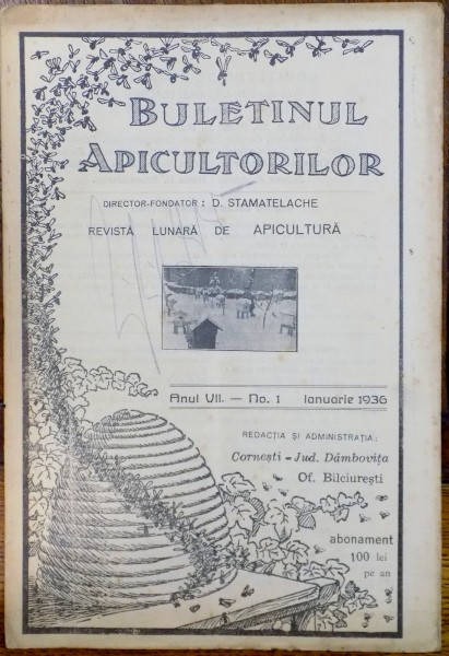 BULETINUL APICULTORILOR, ANUL VII, NR. 1, IANUARIE 1936