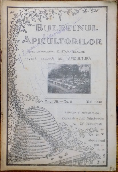 BULETINUL APICULTORILOR, ANUL VII, NR. 5, MAI 1936