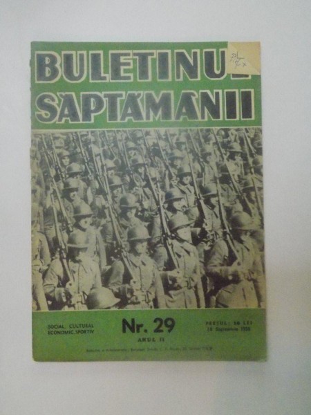 BULETINUL SAPTAMANII , ANUL II , NR. 29 , 18 SEPTEMBRIE 1938