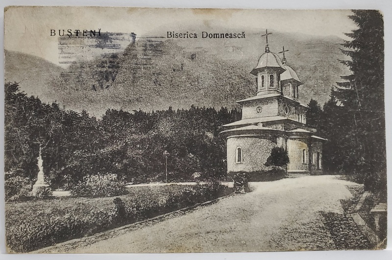 BUSTENI , BISERICA DOMNEASCA , CARTE POSTALA , 1927