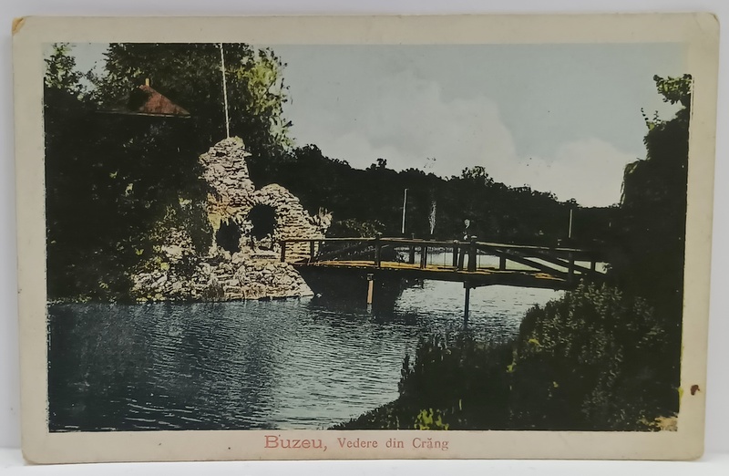 BUZAU , VEDERE DIN CRANG , CARTE POSTALA ILUSTRATA , 1924