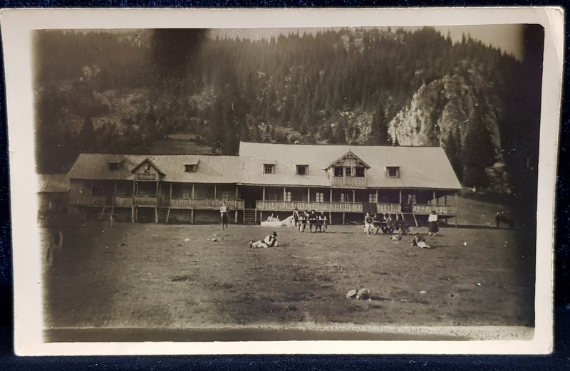 CABANA LUI COSTICA ENESCU DIN MUNTII COLTI , FOTOGRAFIE TIP CARTE POSTALA , MONOCROMA , NECIRCULATA , DATATA IUNIE  1937