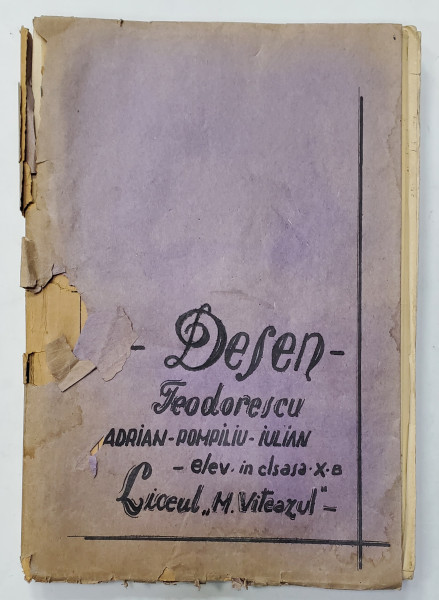CAIET DE DESEN  AL ELEVULUI  TEODORESCU ADRIAN POMPILIU IULIAN - 1967