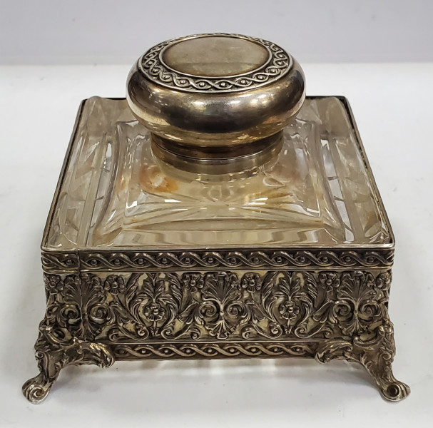 Calimara din cristal si montura din argint Italia, Secol XX