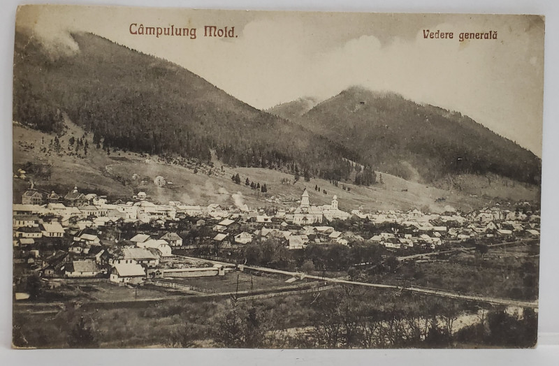 CAMPULUNG  MOLDOVENESC , VEDERE GENERALA , CARTE POSTALA , 1927