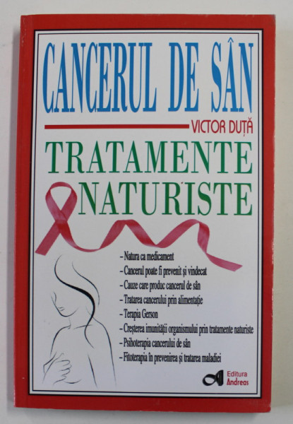 CANCERUL DE SAN - TRATAMENTE NATURISTE de VICTOR DUTA , 2014