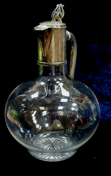 Carafa din cristal cu montura din argint marcat, Germania, Inceput de secol 20