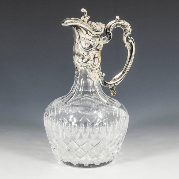 Carafa din cristal si montura argintata, Topazio, Portugalia, cca. 1900