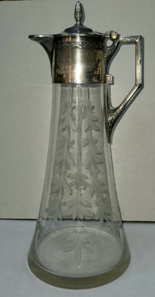 Carafa din sticla si montura argintata, WMF, Germania, cca. 1915