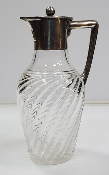 Carafa din sticla si montura din argint, pentru bauturi aperitiv, Germania, cca 1900