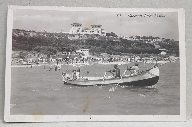 CARMEN SYLVA ( EFORIE SUD )  , PLAJA , CARTE POSTALA ILUSTRATA , MONOCROMA, CIRCULATA , DATATA 1939