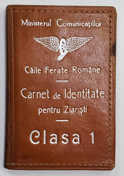 CARNET DE IDENTITATE PENTRU ZIARISTI , ELIBERAT DE C.F.R.  LUI IOAN  U. SORICU ( V. DEMETRIUS )  , SCRIITOR , 1929