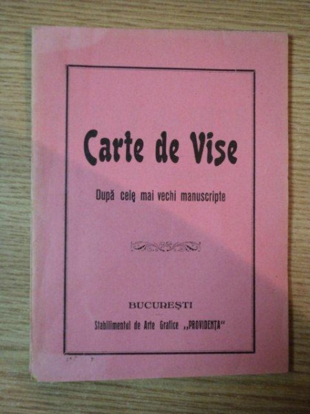 CARTE DE VISE DUPA CELE MAI VECHI MANUSCRIPTE