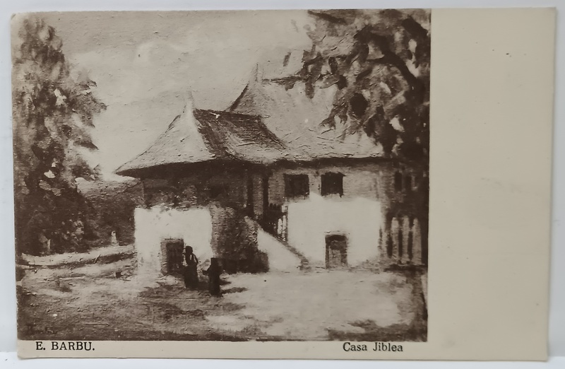 CASA BARBU , pictura de E. BARBU  , CARTE POSTALA ILUSTRATA , INTERBELICA