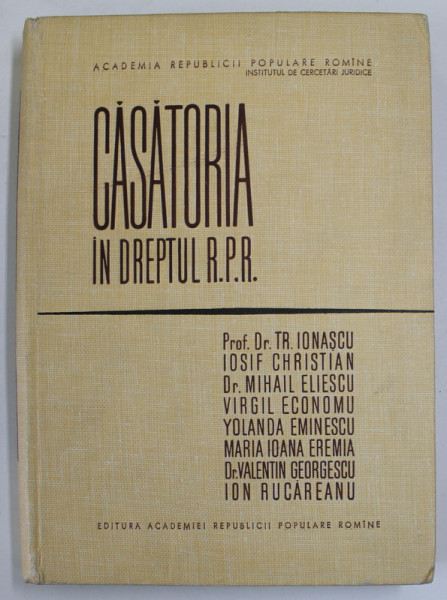 CASATORIA IN DREPTUL R.P.R. de TR. IONASCU ...ION RUCAREANU , 1964