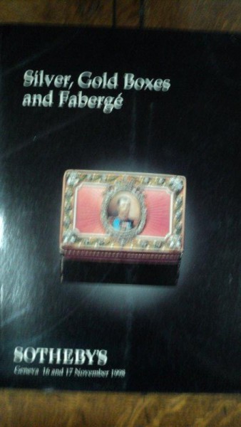 Casete aur si argint, Faberge, Catalog Licitatie Sothebys, Geneva 16, 17, Noembrie 1998