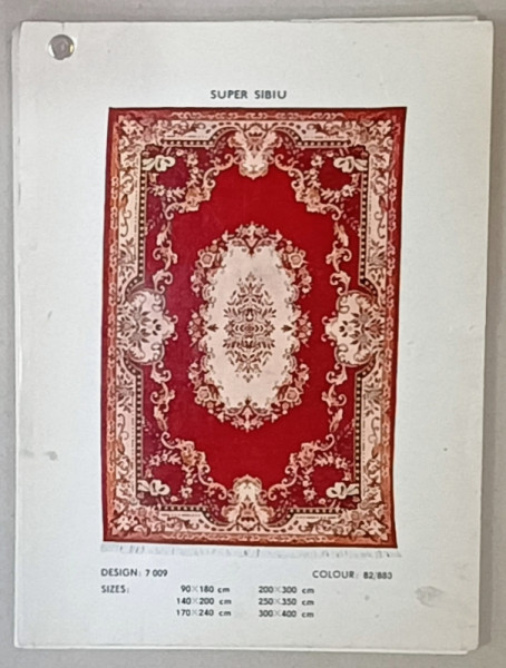 CATALOG MOSTRAR DE COVOARE PERSANE FABRICATE IN ROMANIA , TEXT IN ROMANA , ENGLEZA , FRANCEZA , GERMANA , ANII '70