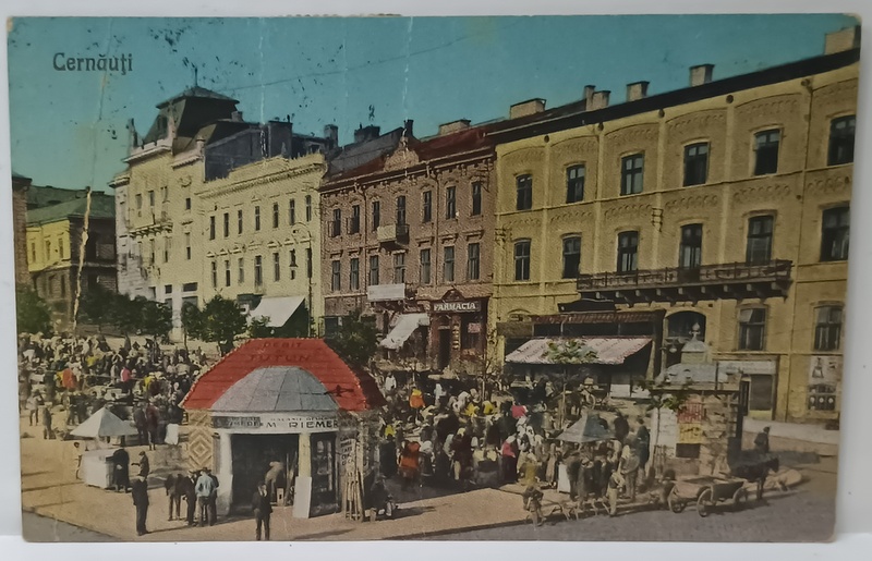 CERNAUTI , PIATA CENTRALA , CARTE POSTALA , 1934
