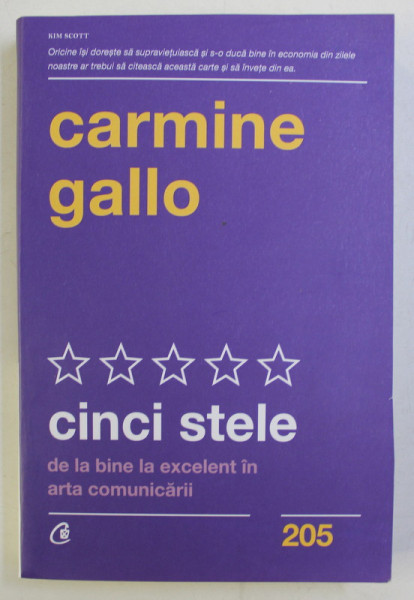 CINCI STELE , DE LA BINE LA EXCELENT IN ARTA COMUNICARII de CARMINE GALLO , 2020