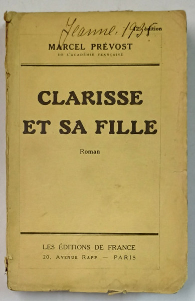 CLARISSE ET SA FILLE par MARCEL PREVOST , 1935