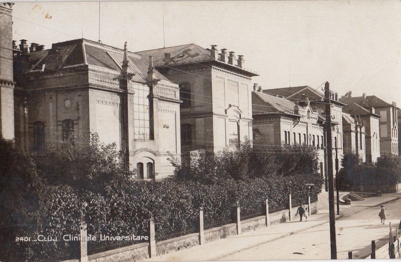 CLUJ , CLINICILE UNIVERSITARE , CARTE POSTALA ILUSTRATA , MONOCROMA, NECIRCULATA , PERIOADA INTERBELICA