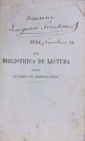 COLECTIE DE TITLURI SCRISE de J.M. RIURENU (1868-1870) / SCIINTA ELEMENTARA de ION C. LERESCU (1868)